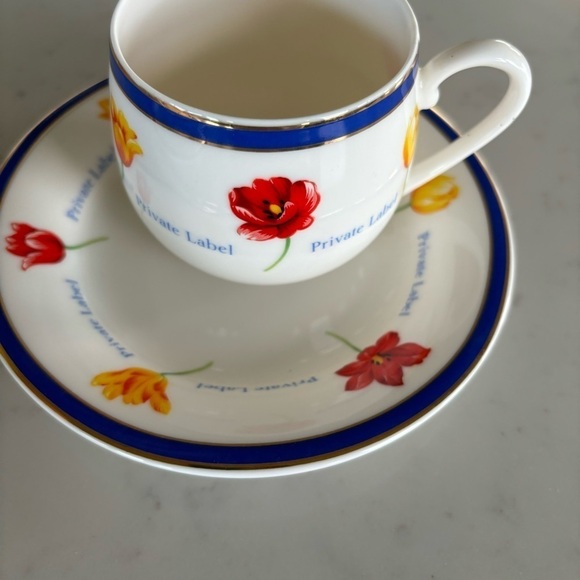 Private Label Flower Tea Cup And Saucer Set of 2 - Picture 3 of 14